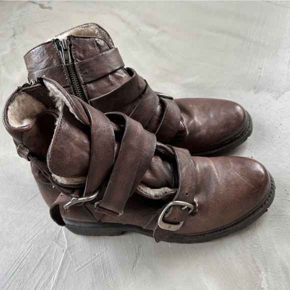 FRYE Womens Valerie Shearling Strappy Ankle Boot - Picture 3 of 7